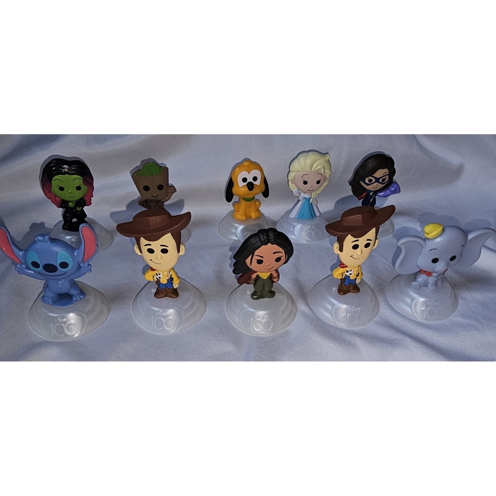 Lot Of 10, 2023 Disney Mcdonald's Happy Meal Toys 100th Celebration
